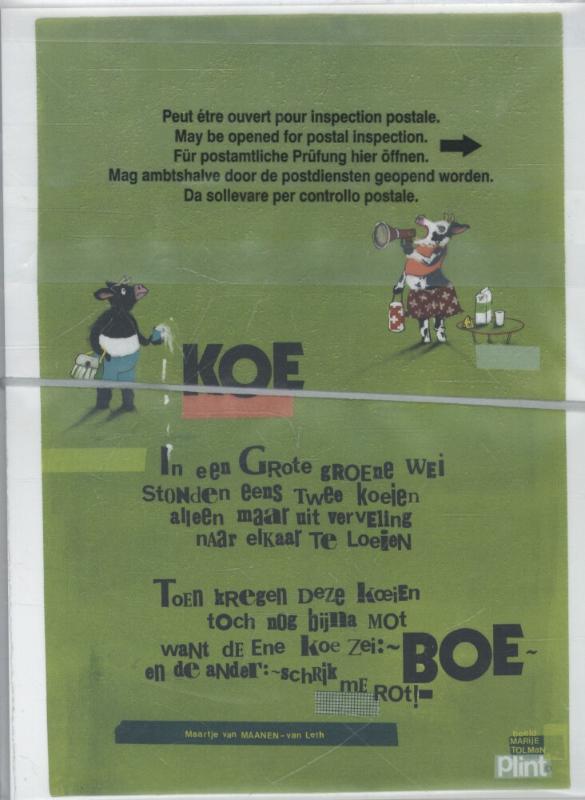 Achterkant van Poeziekaart Koe