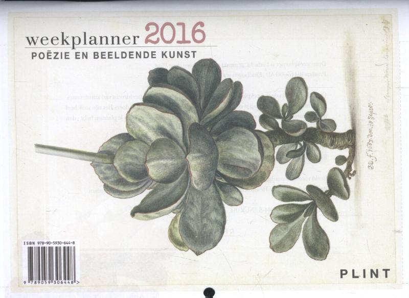 Achterkant van Plint Poëzie en beeldende kunst weekplanner 2016