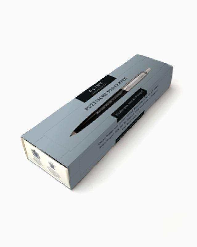 Achterkant van Plint poëtische Parkerpen 'alles van waarde'