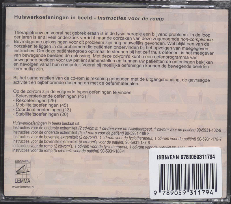 Achterkant van Instructies voor de romp