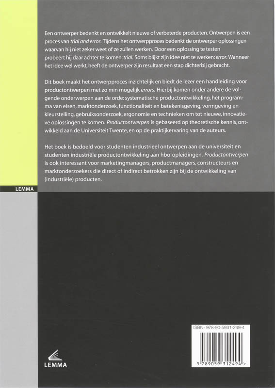 Achterkant van Productontwerpen