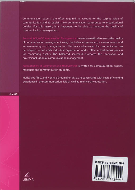 Achterkant van Accountability of comminucation management