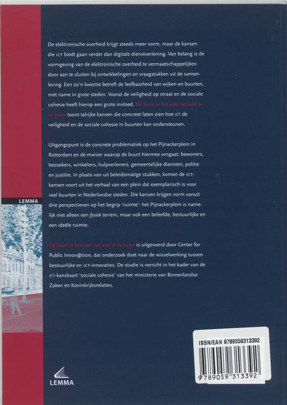Achterkant van De buurt in het web, het web in de buurt