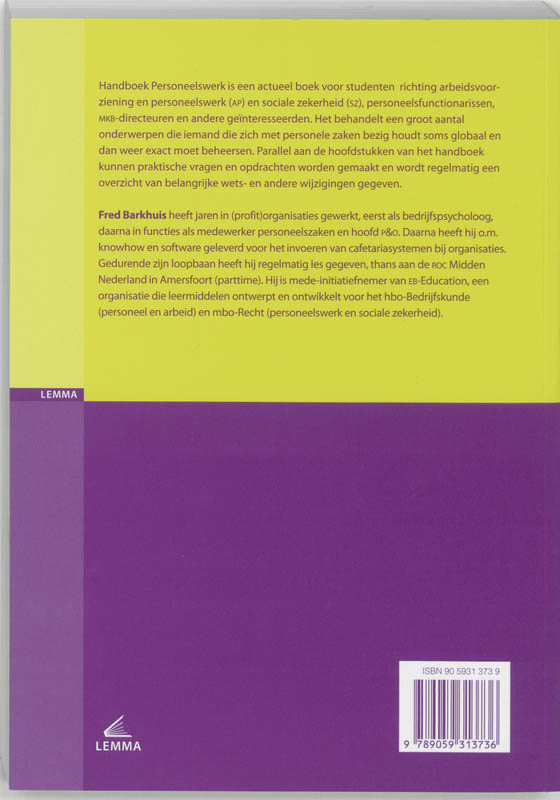 Achterkant van Handboek Personeelswerk