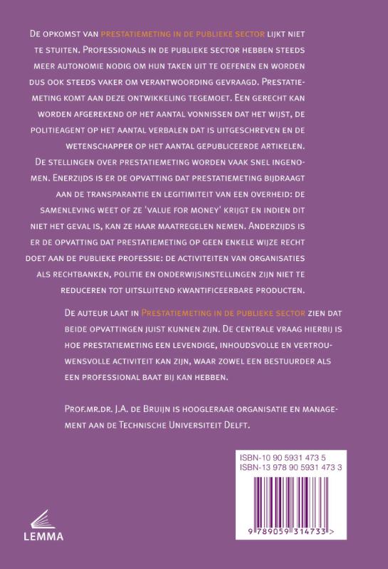 Achterkant van Prestatiemeting in de publieke sector
