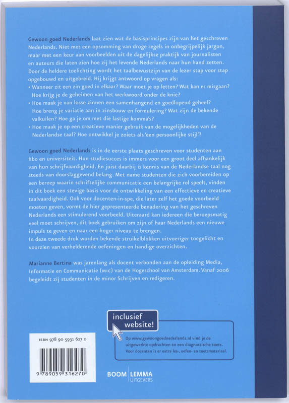 Achterkant van Gewoon goed Nederlands