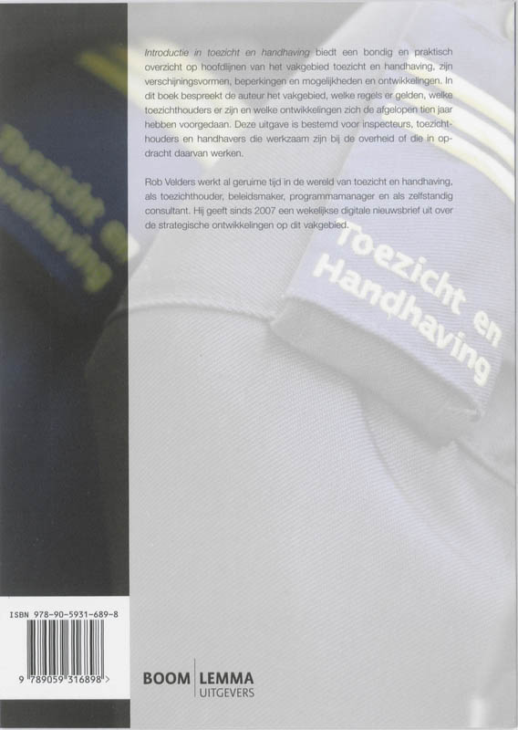Achterkant van Introductie in toezicht en handhaving
