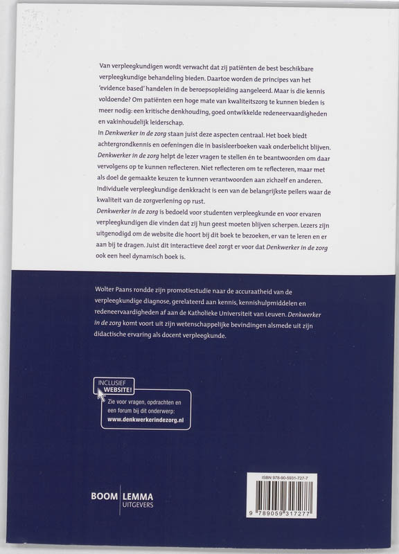 Achterkant van Denkwerker in de zorg
