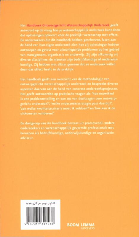 Achterkant van Handboek ontwerpgericht wetenschappelijk onderzoek