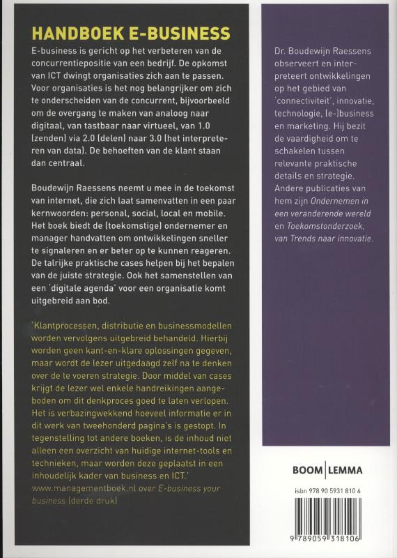 Achterkant van Handboek e-business