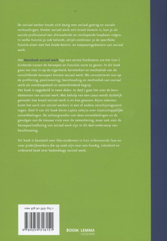 Achterkant van Basisboek sociaal werk
