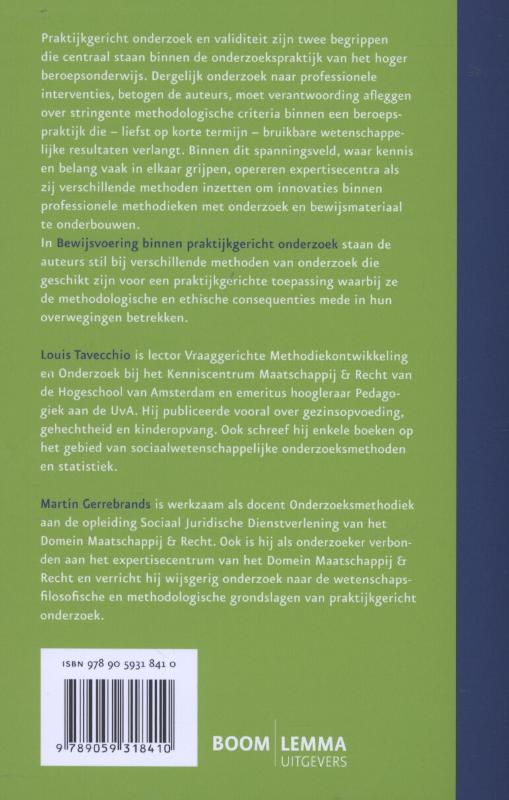 Achterkant van Bewijsvoering binnen praktijkgericht onderzoek