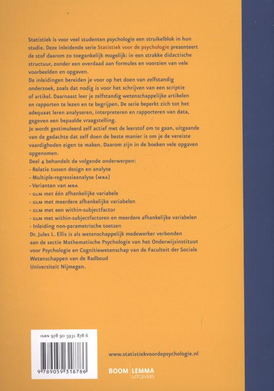 Achterkant van 4 GLM en non-parametrische toetsen
