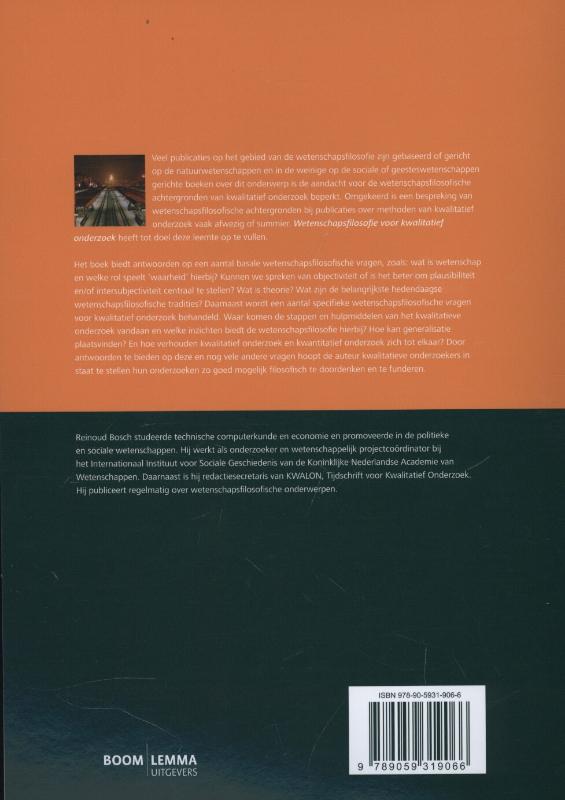 Achterkant van Wetenschapsfilosofie voor kwalitatief onderzoek