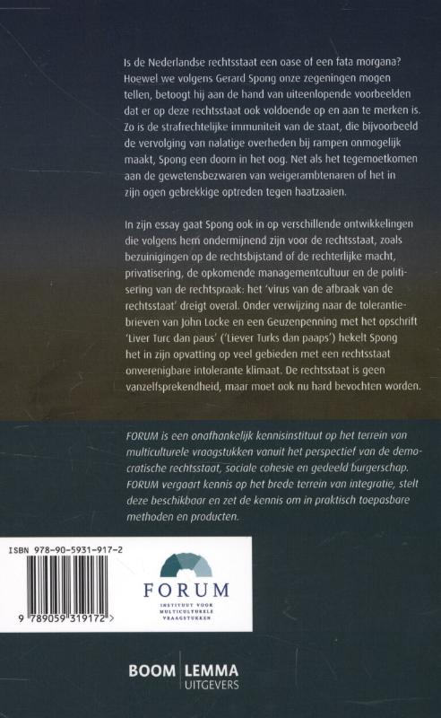 Achterkant van De rechtsstaat