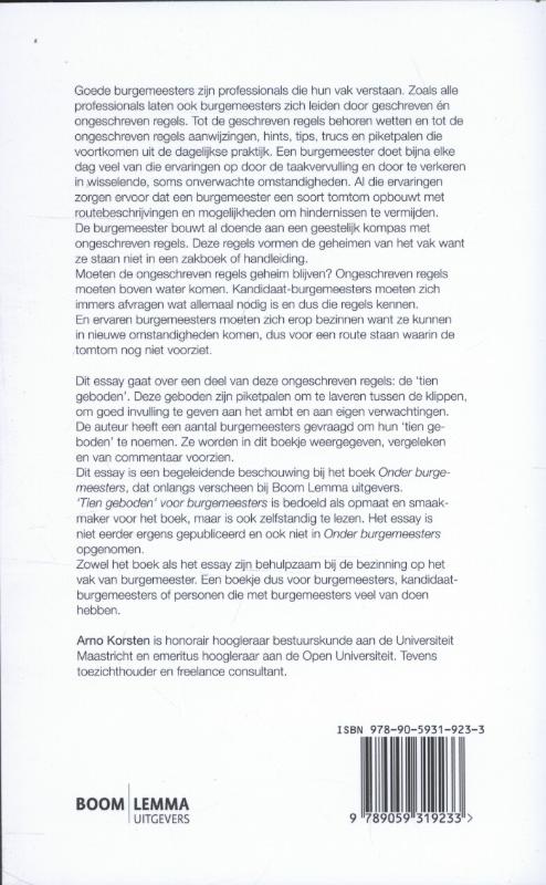 Achterkant van Tien geboden voor burgemeesters