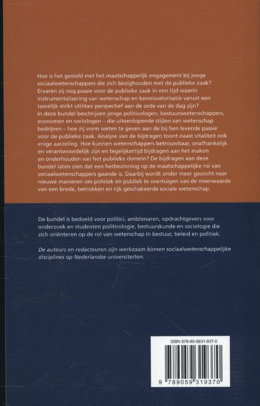 Achterkant van Passie voor de publieke zaak