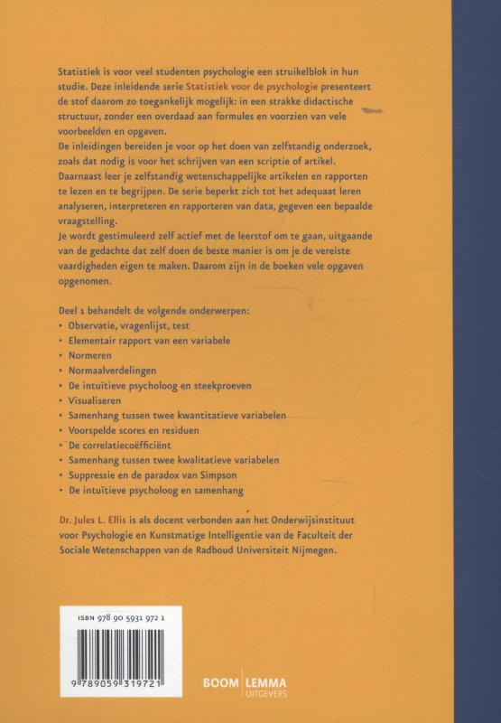 Achterkant van Verdeling van een variabele, samenhang tussen twee variabelen