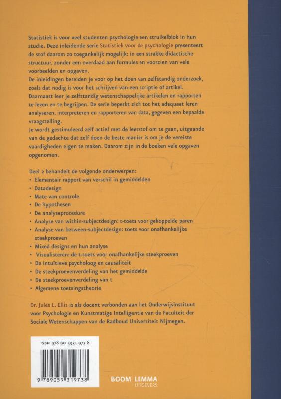 Achterkant van Deel 2 toetsen voor twee gemiddelden en toetsingstheorie