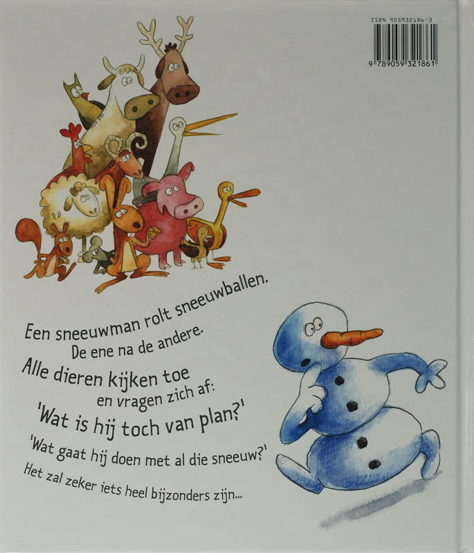 Achterkant van Sneeuwman met een plan