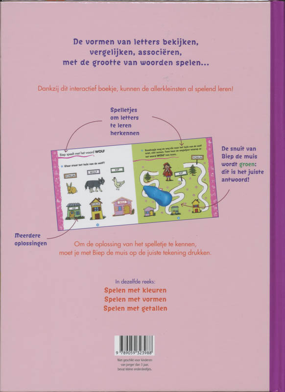 Achterkant van Spelen met letters
