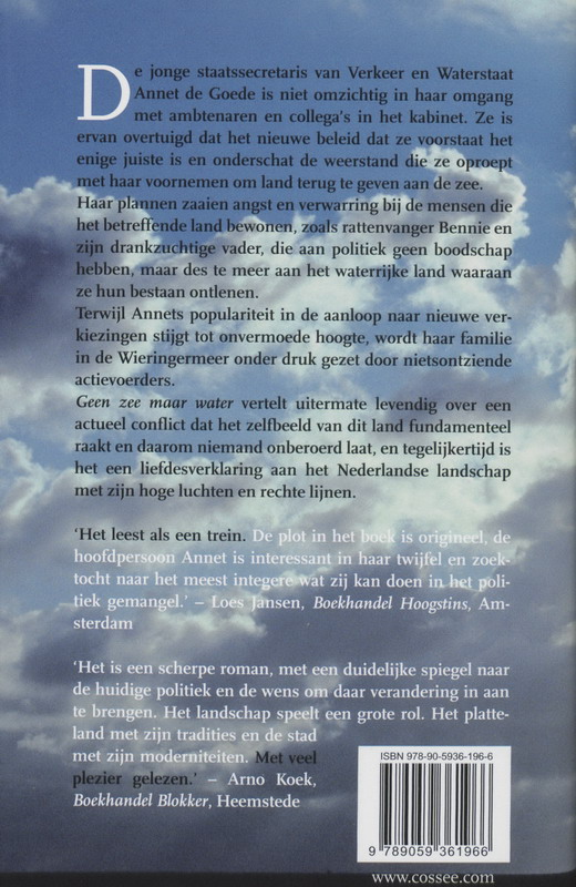 Achterkant van Geen zee maar water
