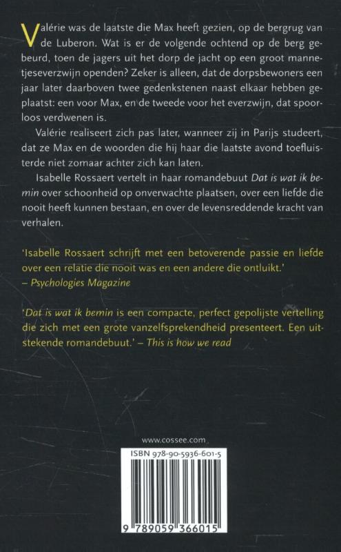 Achterkant van Dat is wat ik bemin