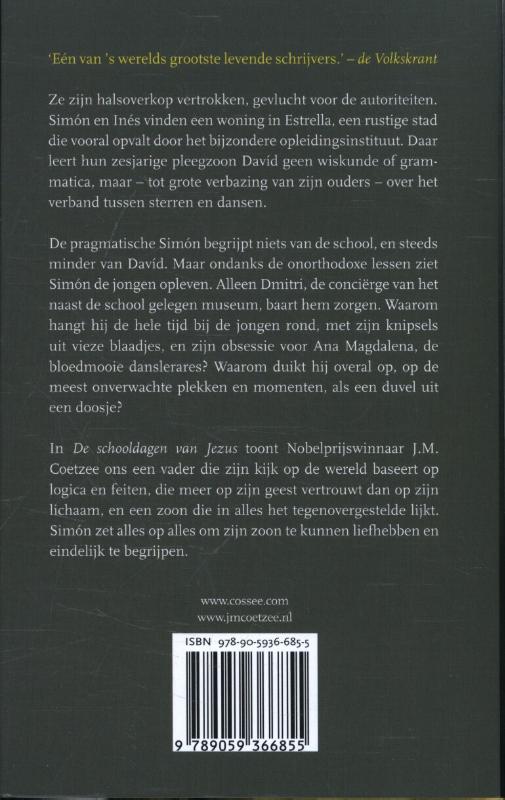 Achterkant van De schooldagen van Jezus