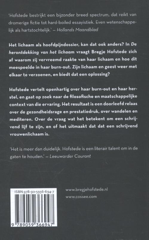 Achterkant van De herontdekking van het lichaam