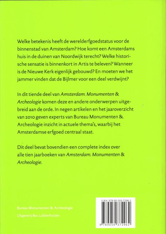 Achterkant van Amsterdam monumenten & archeologie