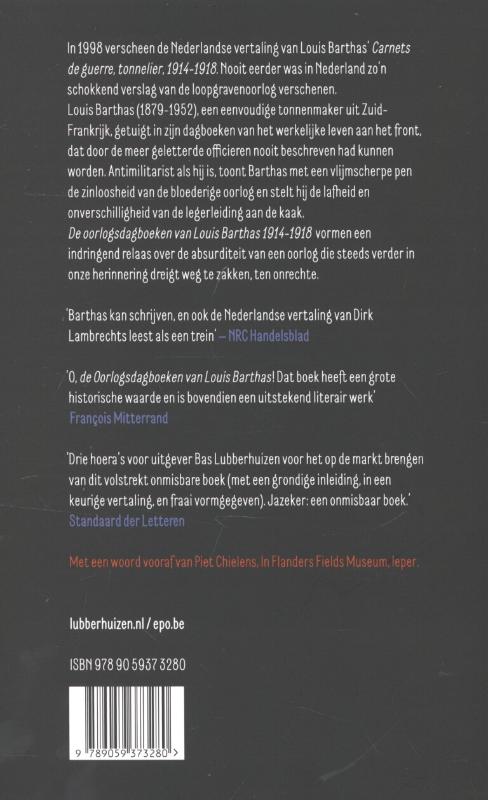 Achterkant van De oorlogsdagboeken van Louis Barthas 1914-1918