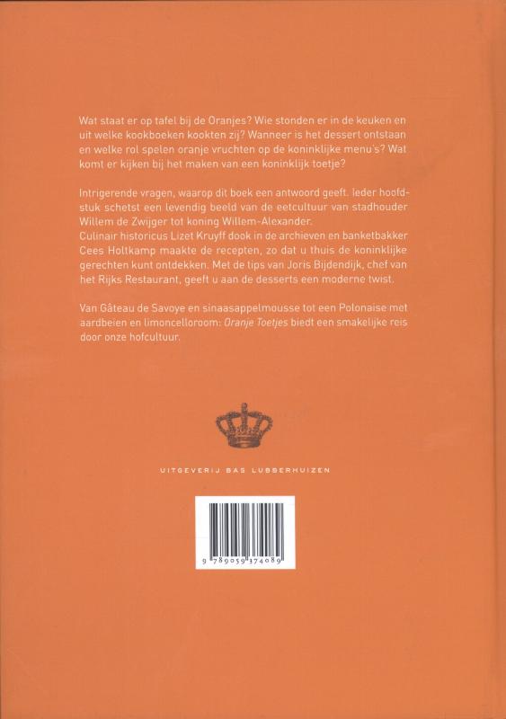 Achterkant van Oranje toetjes