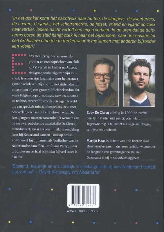 Achterkant van Laat de nacht nooit eindigen
