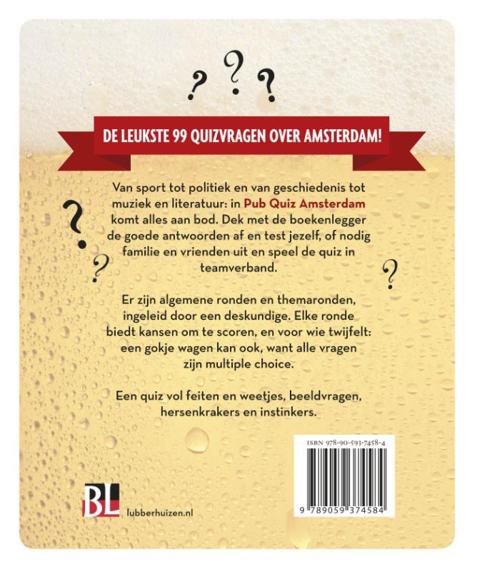 Achterkant van Pub Quiz Amsterdam