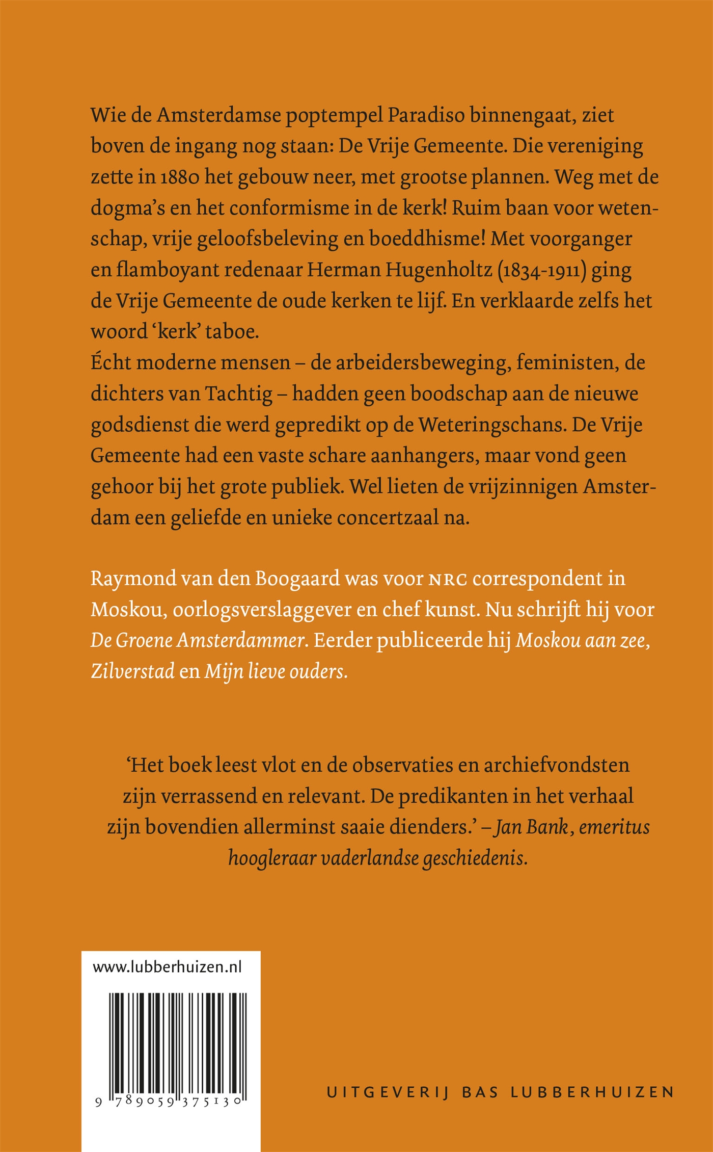 Achterkant van De religieuze rebellen van de Vrije Gemeente