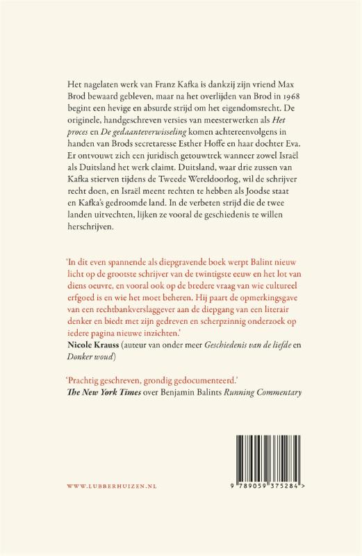 Achterkant van Kafka's laatste proces