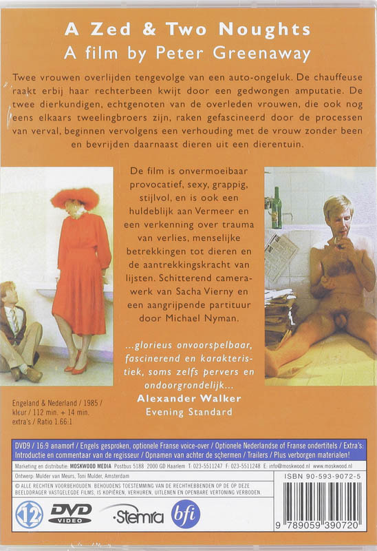 Achterkant van A Zed & Two Noughts