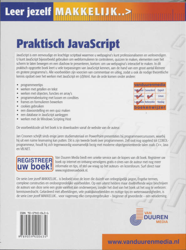 Achterkant van Praktisch JavaScript