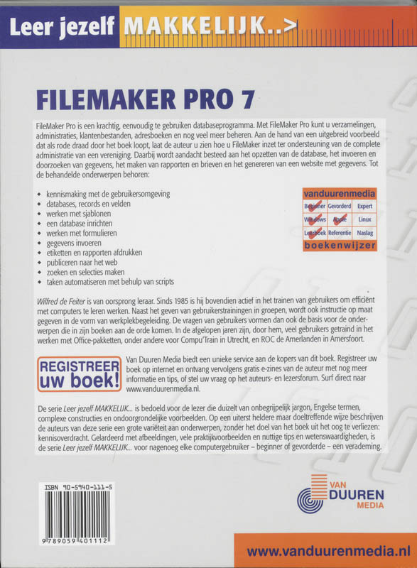 Achterkant van FileMaker 7