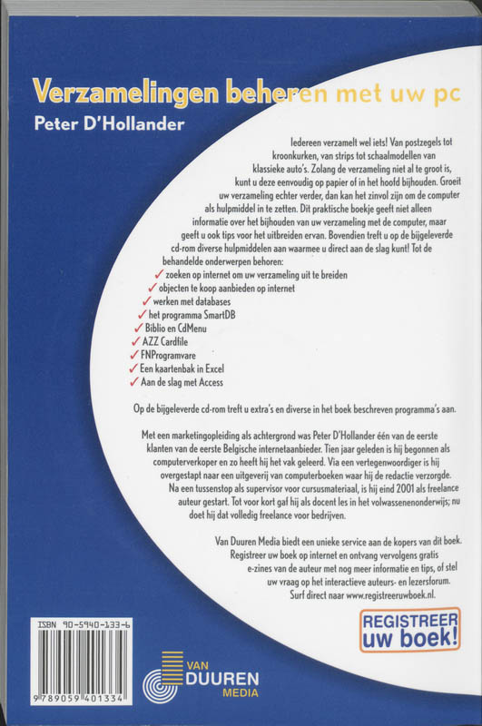 Achterkant van Verzamelingen beheren met uw pc