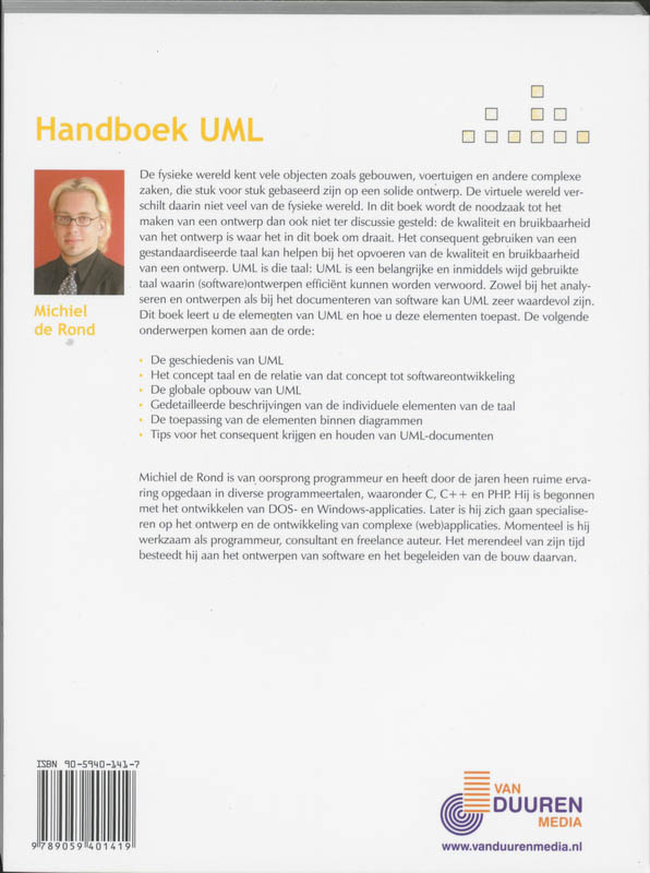 Achterkant van Handboek UML