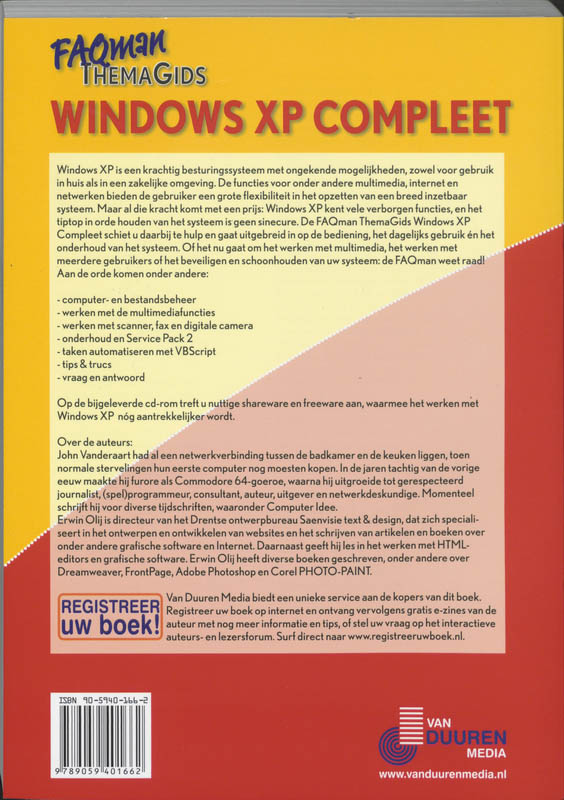 Achterkant van Windows XP Compleet
