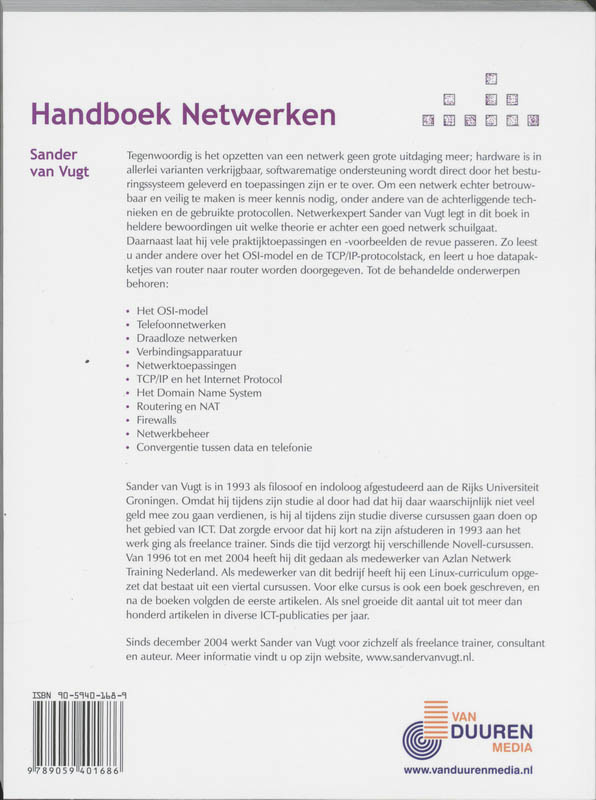 Achterkant van Handboek Netwerken