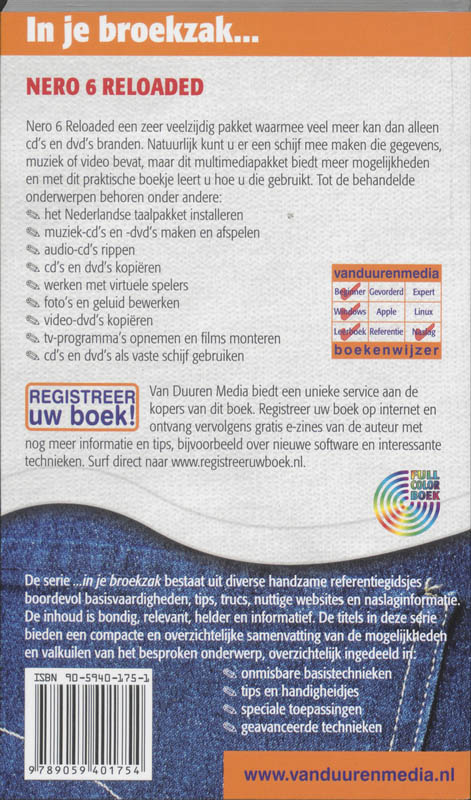 Achterkant van Nero 6 reloaded in je broekzak