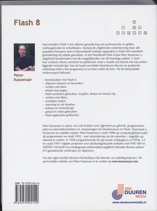 Achterkant van Handboek Flash 8