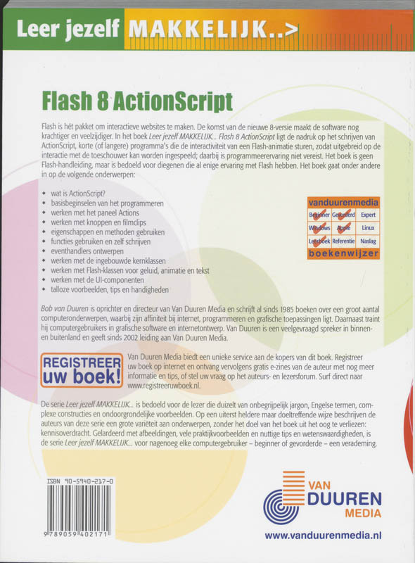 Achterkant van Leer jezelf makkelijk Flash 8 ActionScript