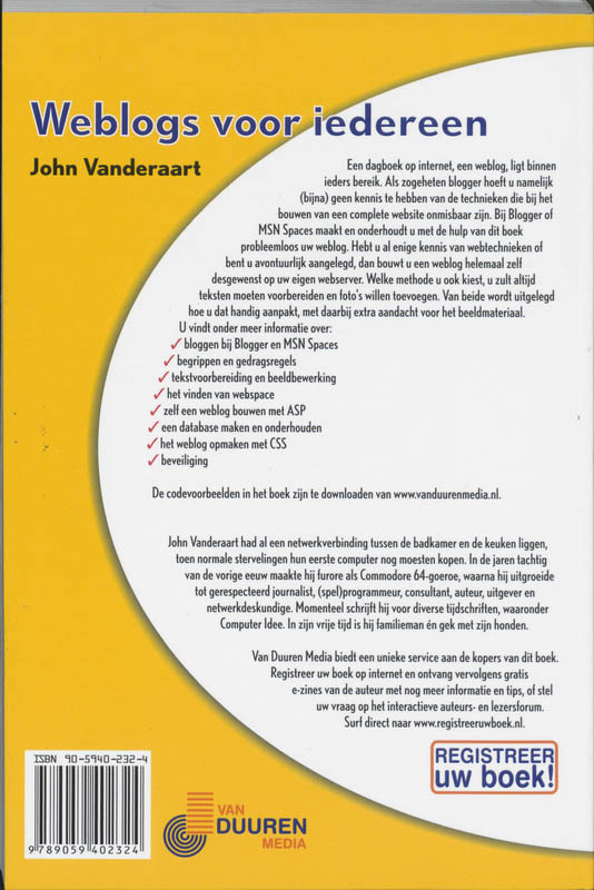Achterkant van Computer Idee Weblogs voor iedereen