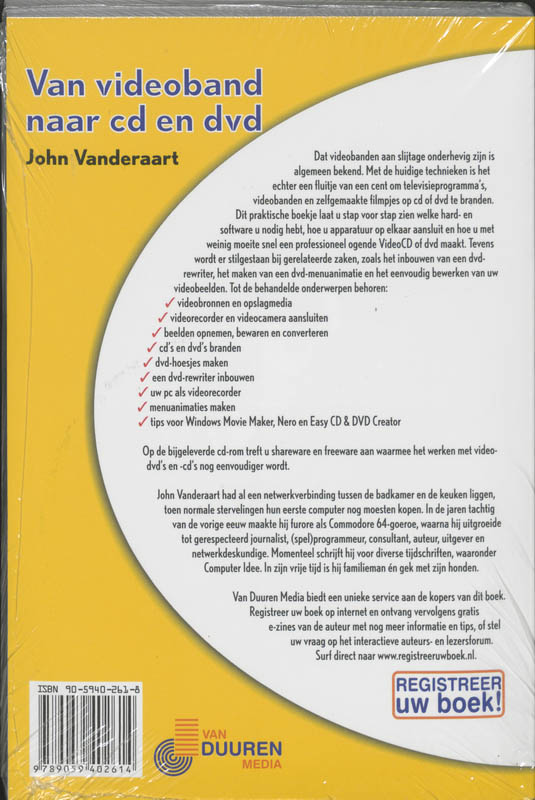 Achterkant van Van videoband naar CD & DVD