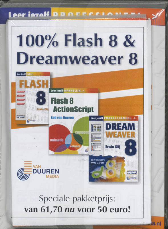 Achterkant van 100 procent Flash 8 / Dreamweaver 8
