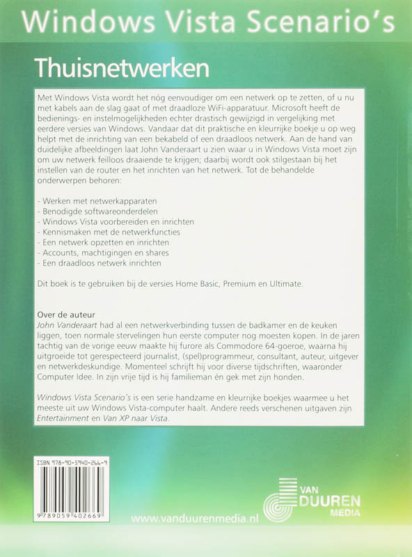Achterkant van Windows Vista Scenario's Thuisnetwerken